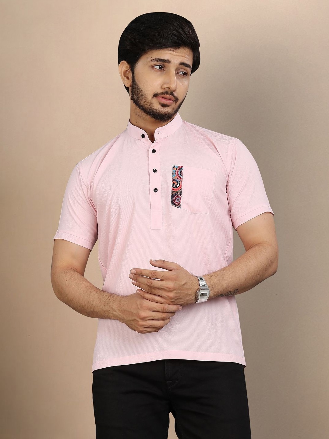 

Moda Rapido Men T-shirt, Pink