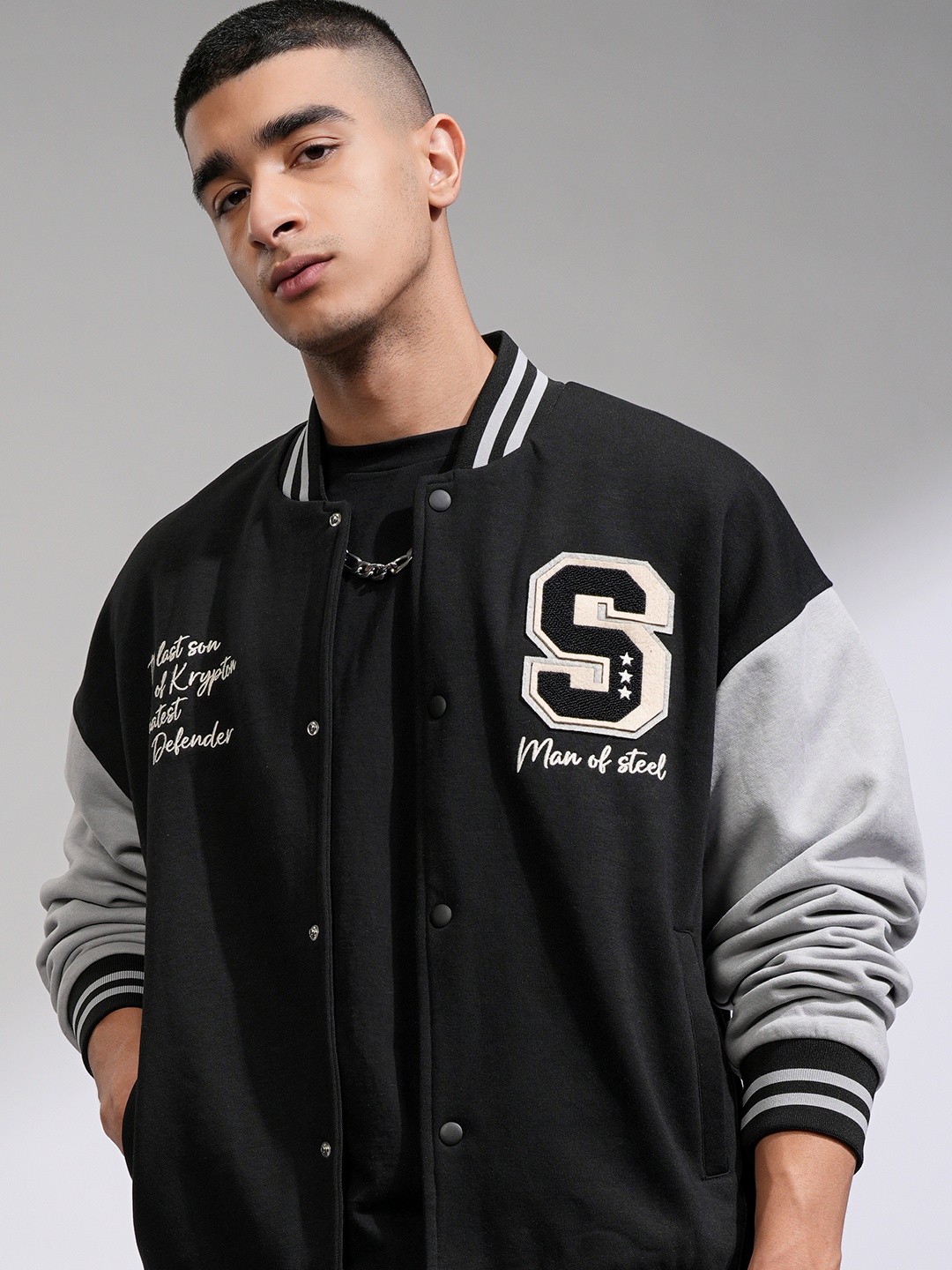 

HIGHLANDER Men Varsity Jacket, Black