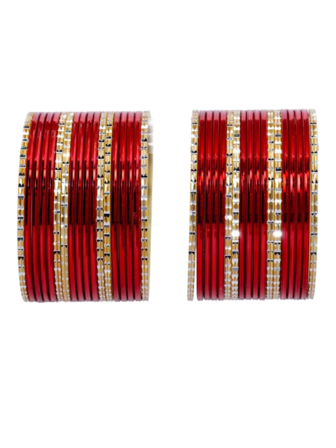 

ZULKA Set Of 36 Cutting & Plane Bangles, Gold