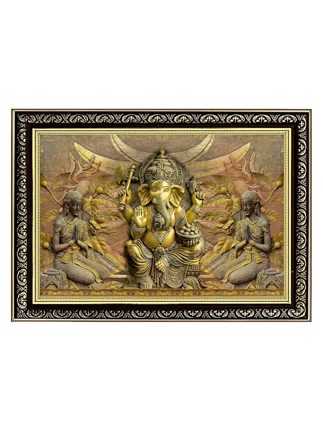 

Indianara Gold-Toned & Green 1 Piece Canvas Religious Wall Paintings