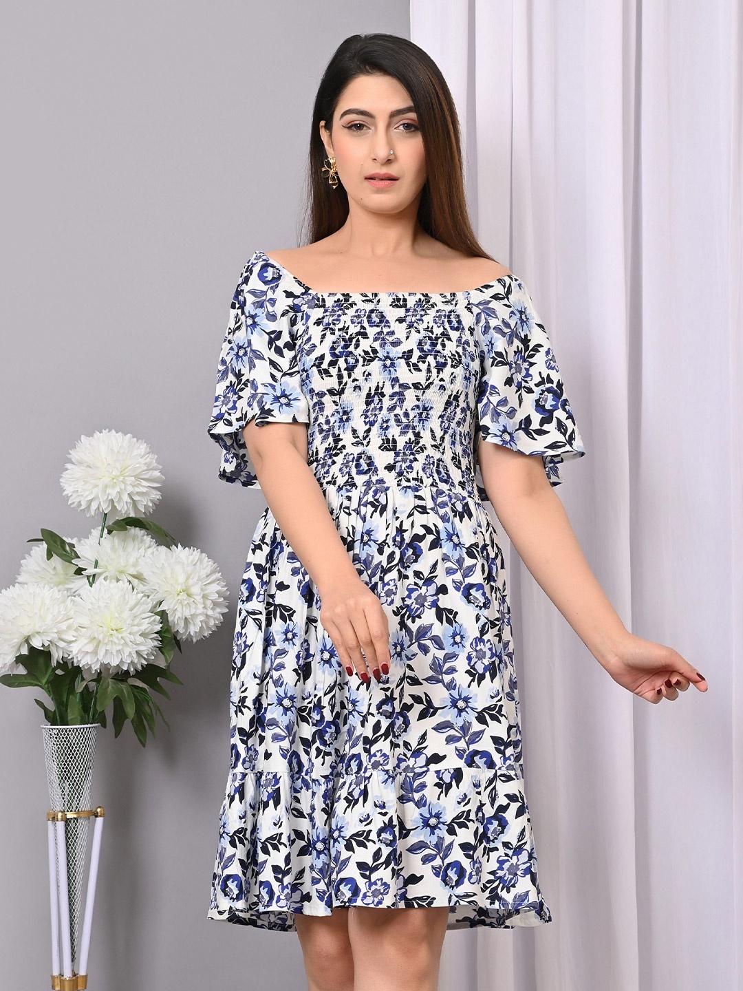 

IQRAAR Print Fit & Flare Dress, Multi