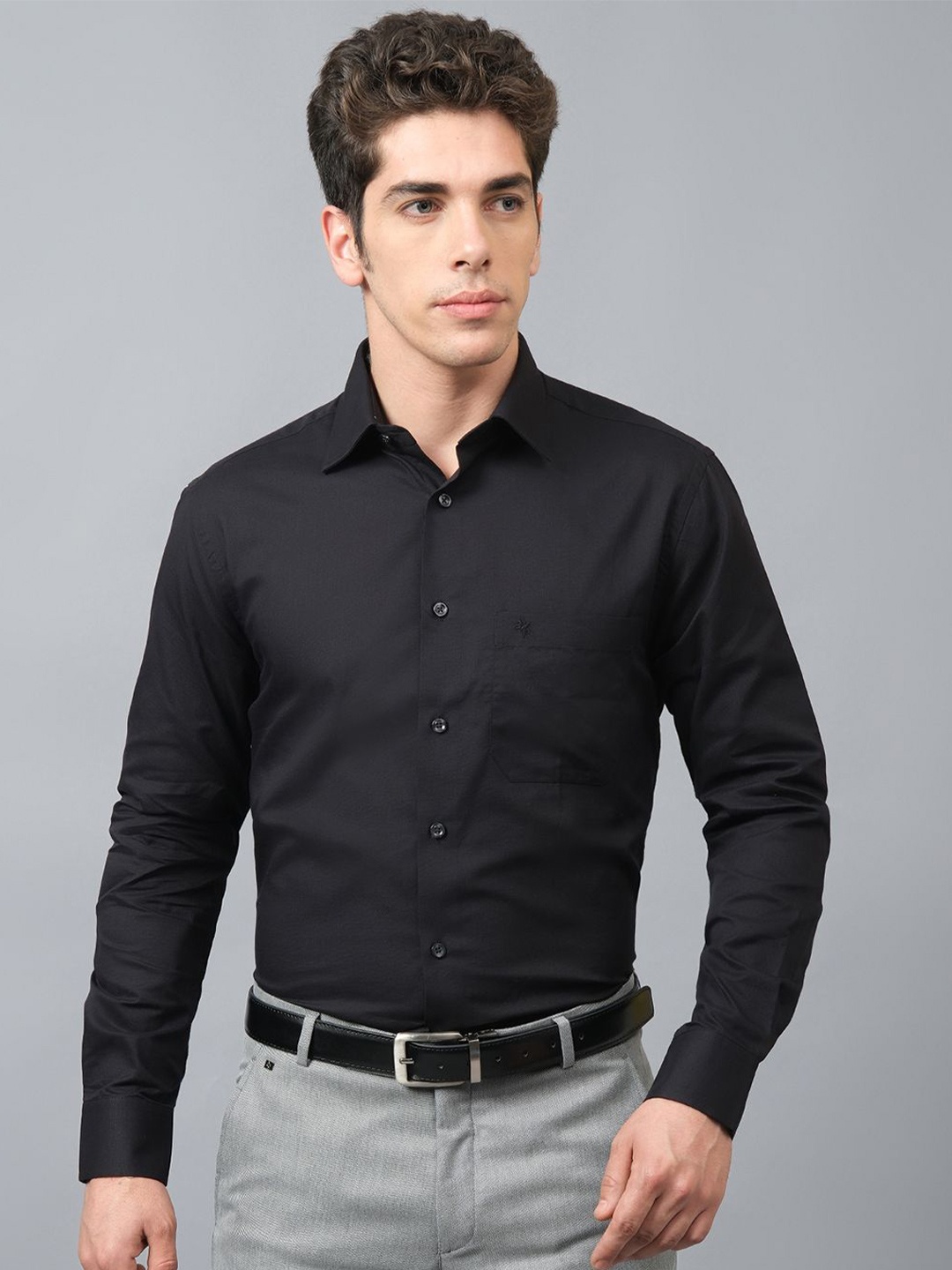 

Cantabil Men Original Opaque Formal Shirt, Black