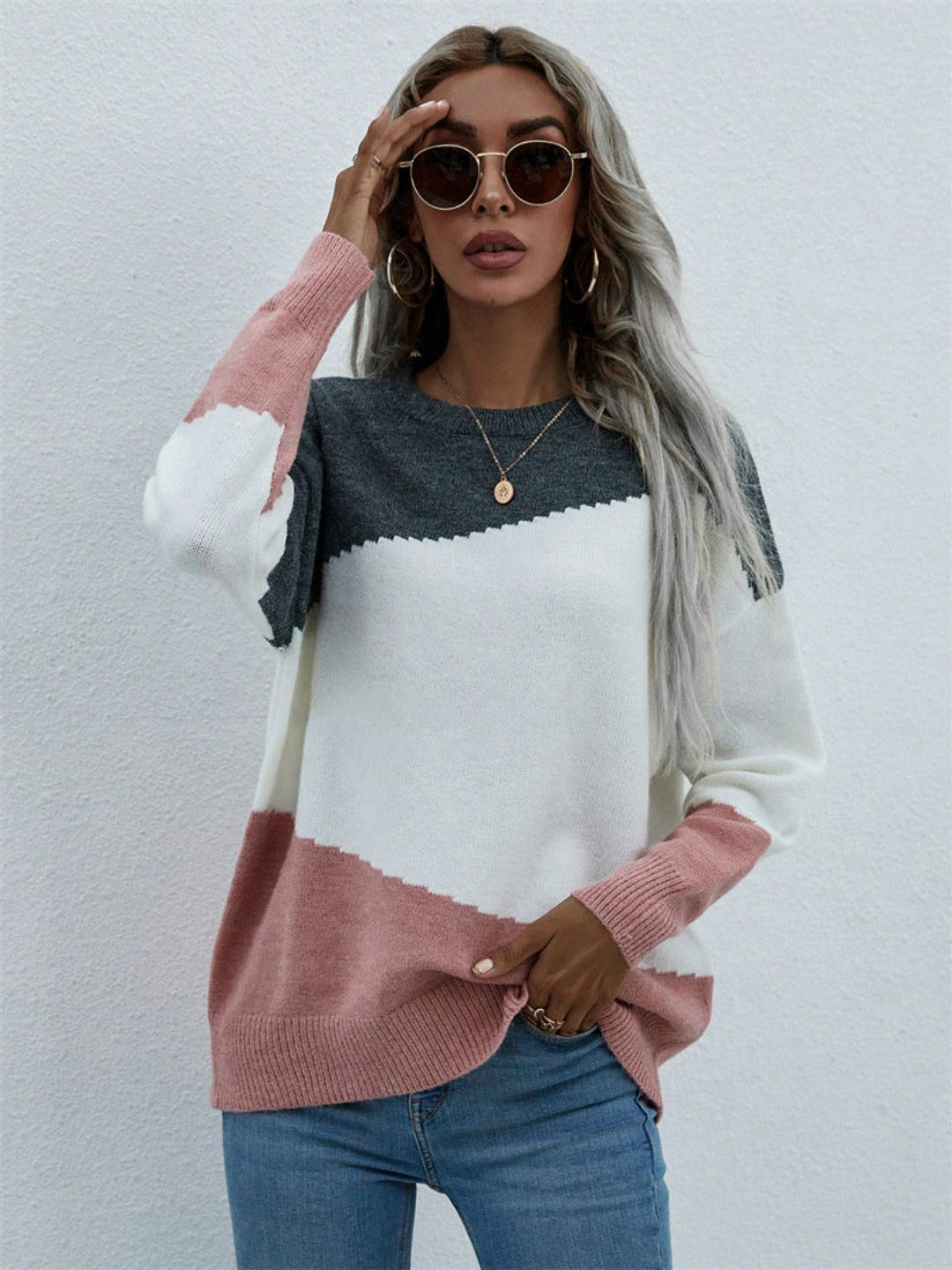 

Oh Rare Women Colourblocked Pullover, Black
