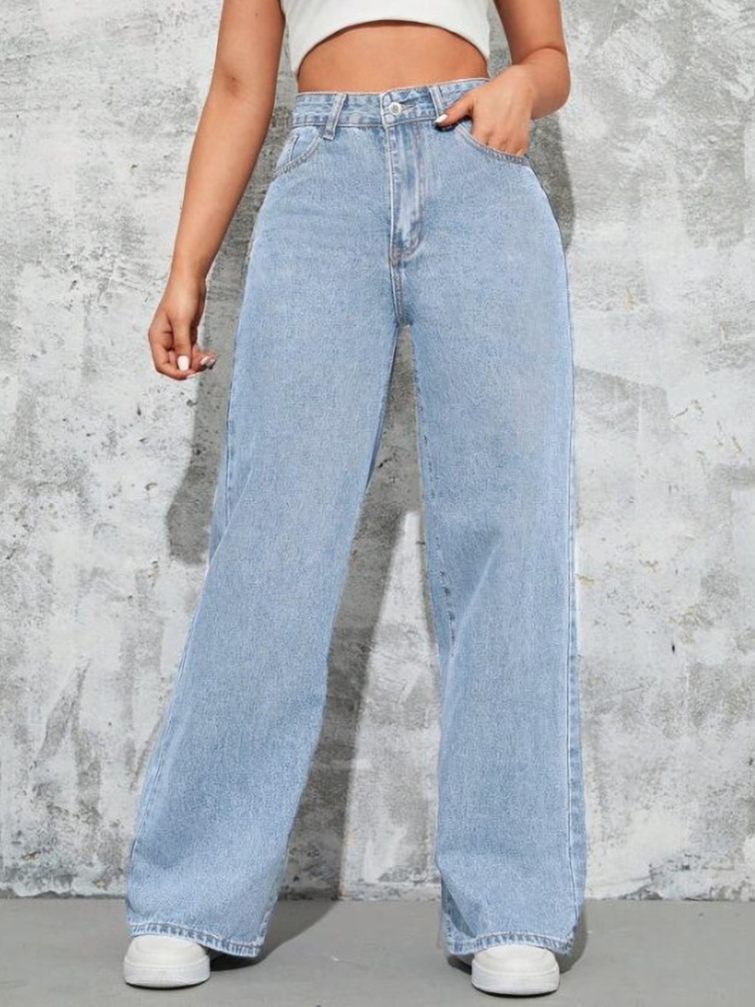 

Metronaut Women Comfort Wide Leg Jeans, Blue