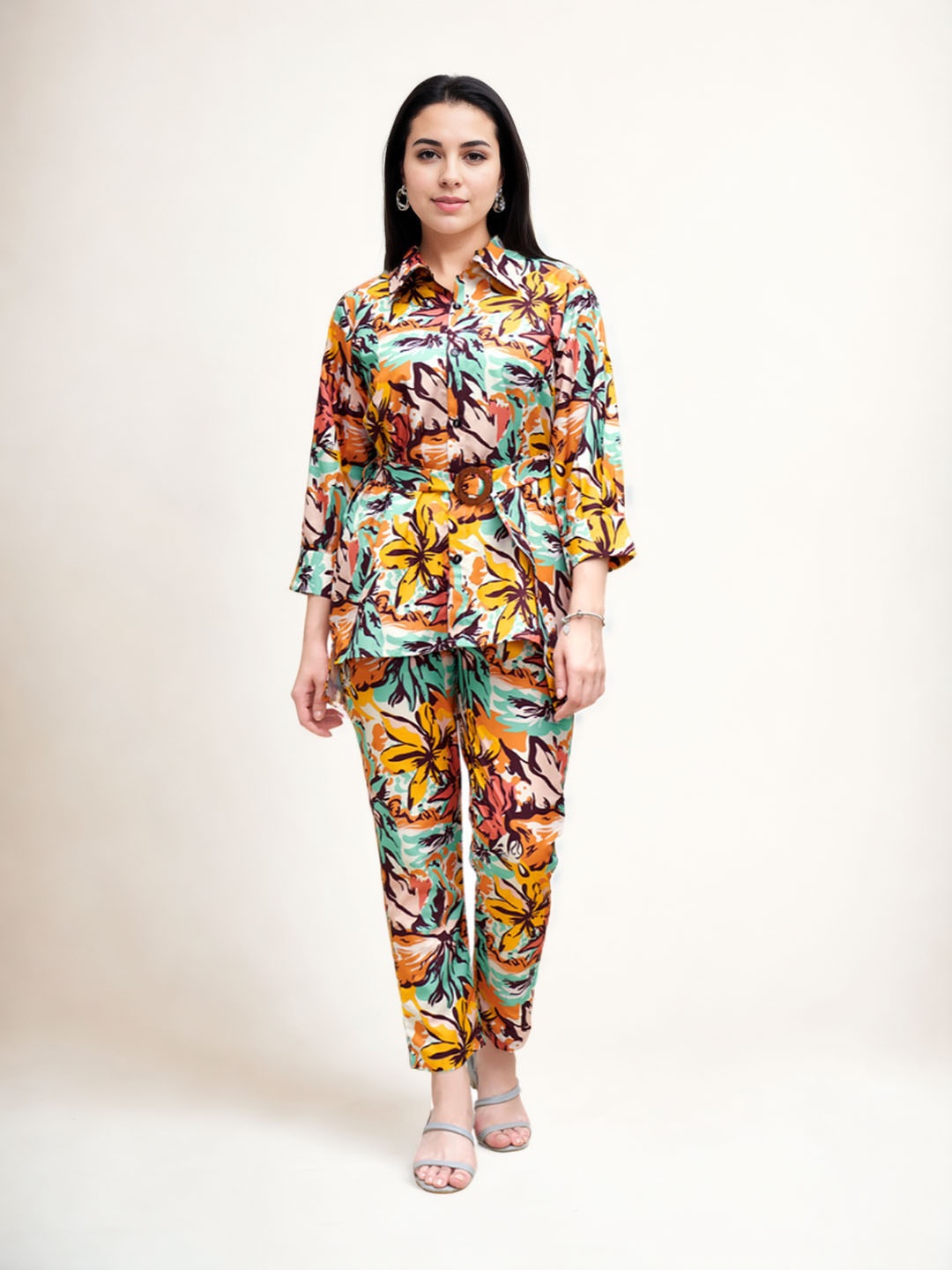 

Moda Rapido Floral Printed Shirt With Trousers, Yellow