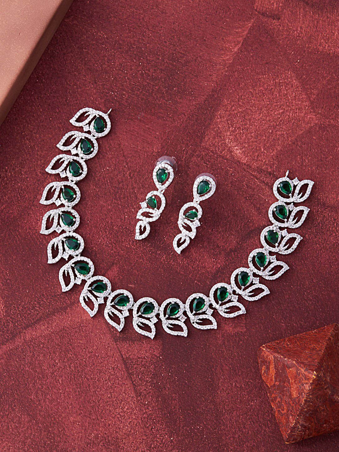 

Feelwhiz Silver Plated AD Studded Jewellery Set