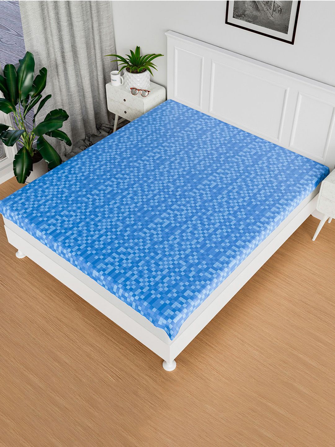 

Kuber Industries Blue Water Resistant Mattress Protector