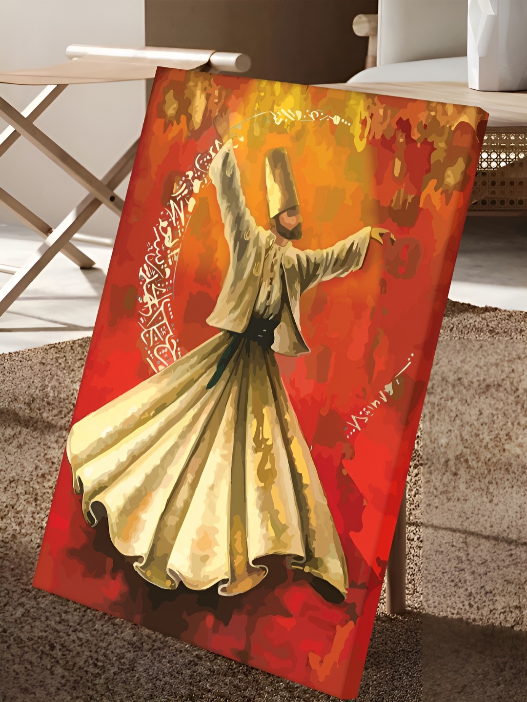 

Myntra Elegant Homes Red & Cream Sufi Dancer Islamic Religious Printed Canvas Wall Art