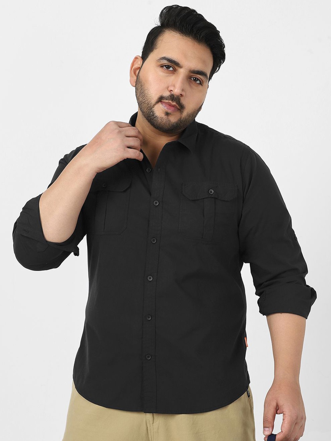 

Urbano Plus Men Opaque Casual Shirt, Black