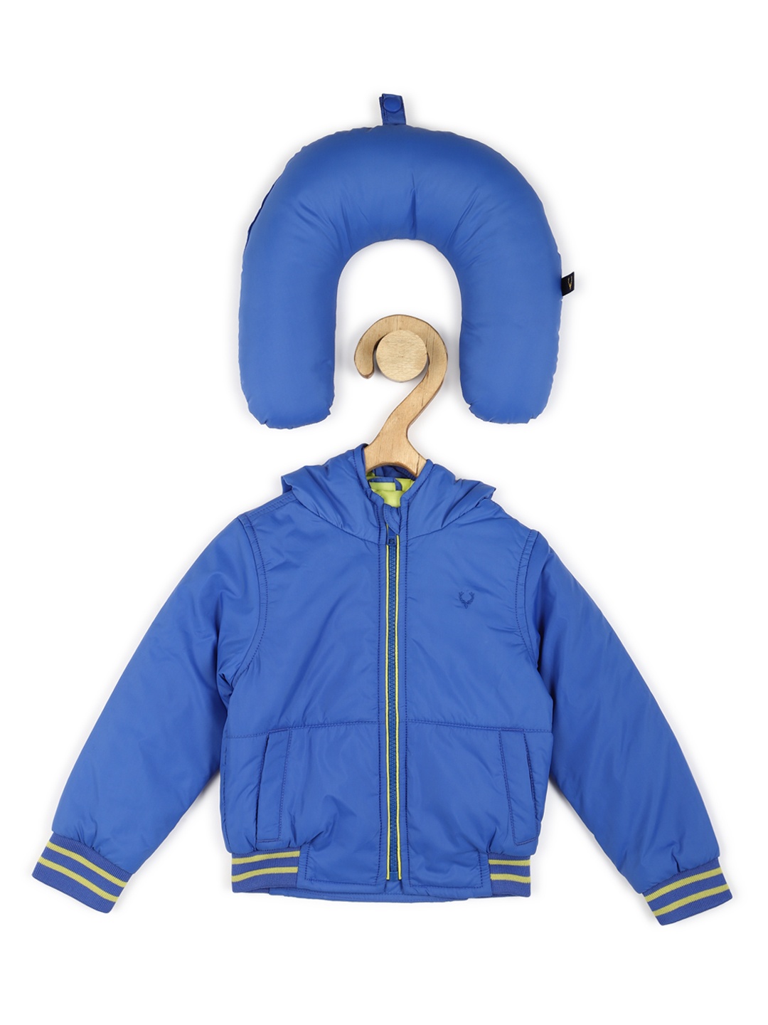 

Allen Solly Junior Boys Open Front Jacket with Patchwork, Blue