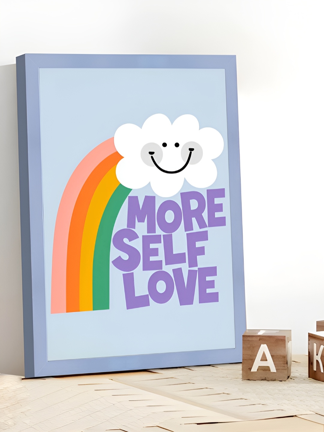 

Myntra Elegant Homes Blue & Pink Typography Printed Wall Art