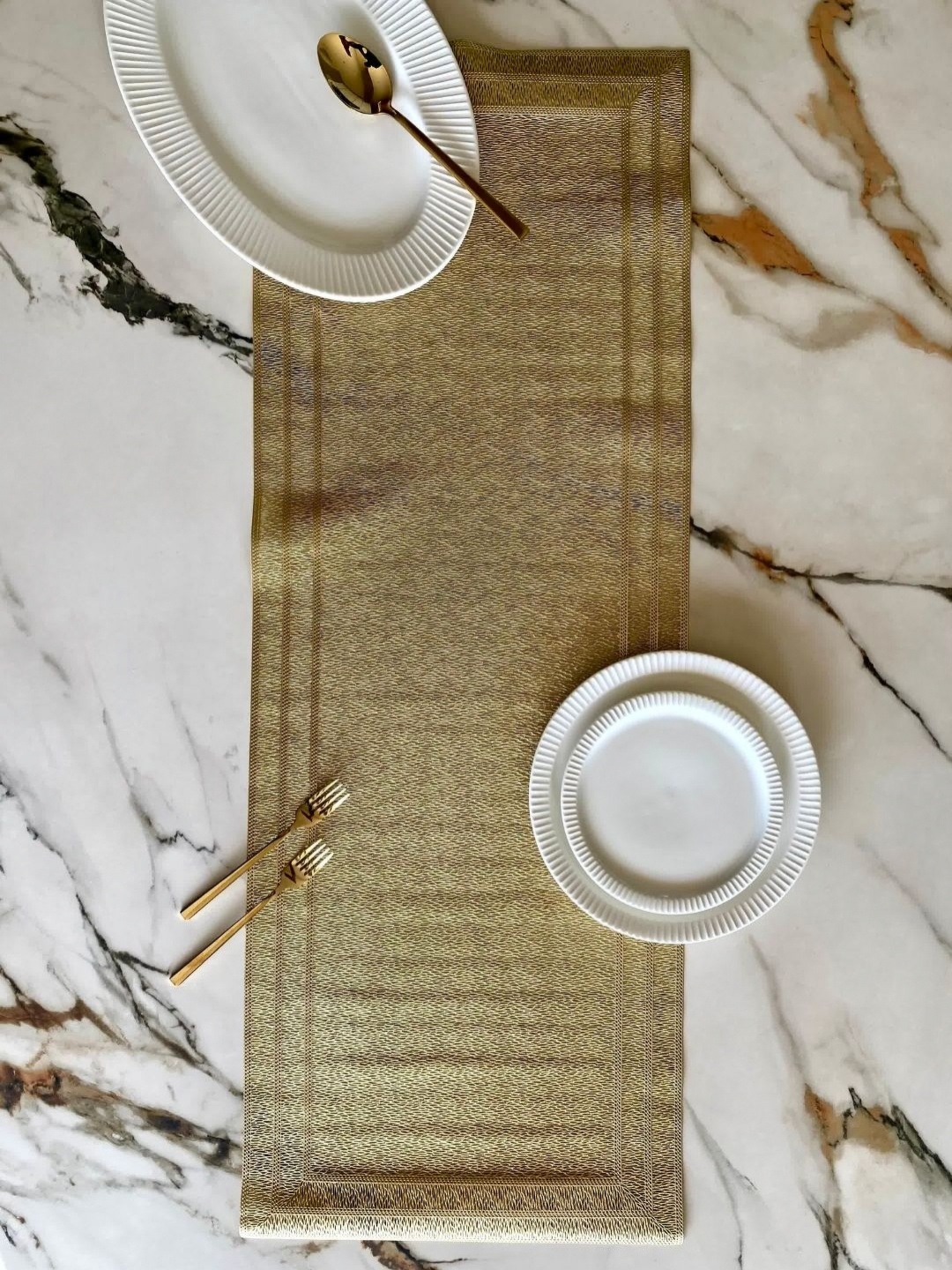 

Mason Home Tactile Textured Rectangular Table Runner, Gold