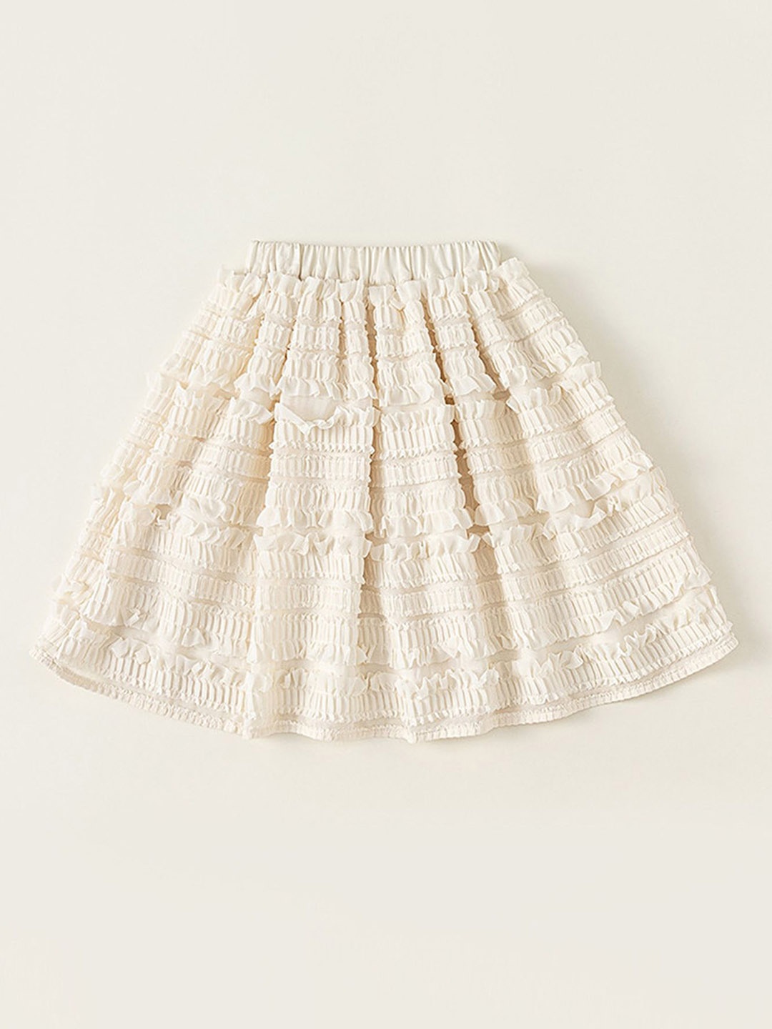 

LULU & SKY Girls Flared Mini Skirts, Beige