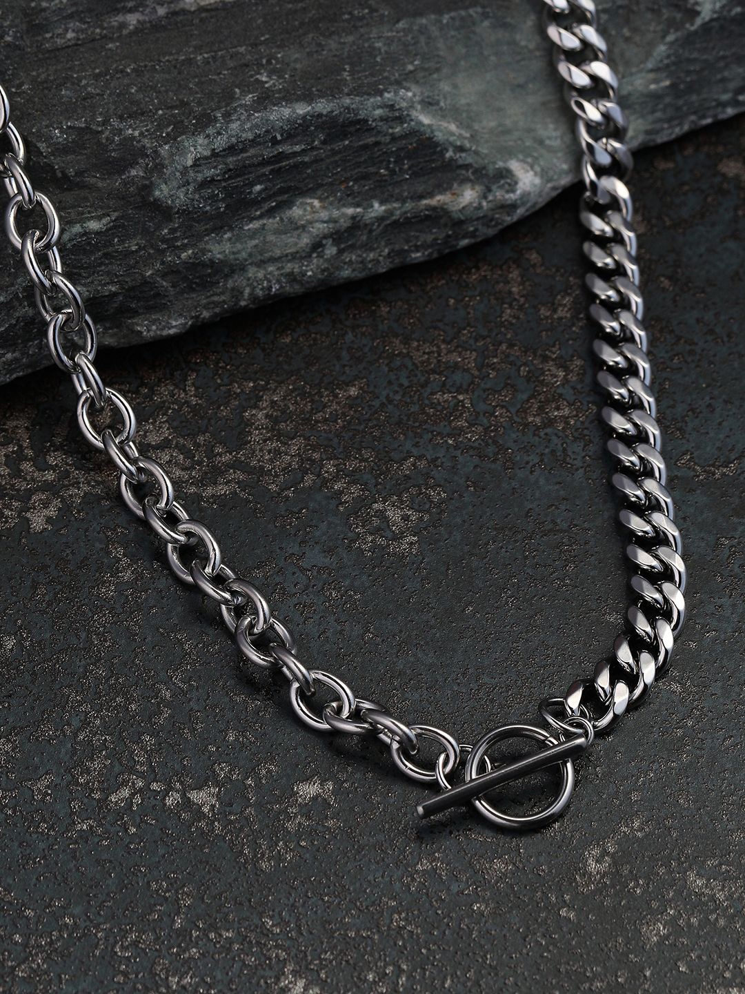 

French Accent Men Silver-Plated Chain