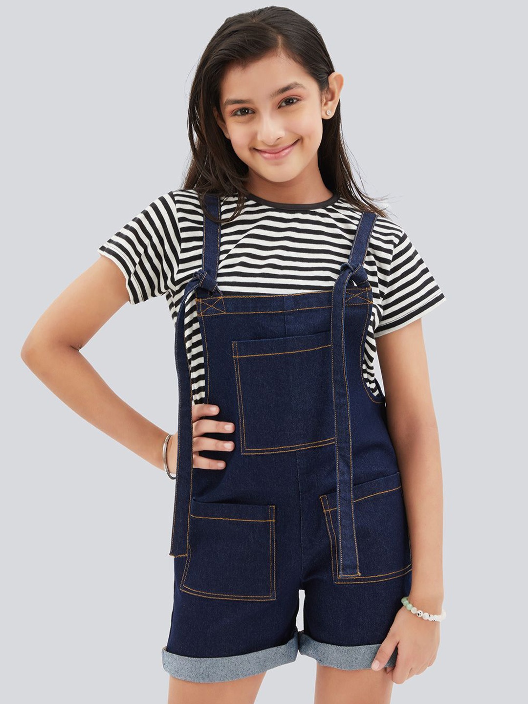 

Olele Denim Dungarees, Blue