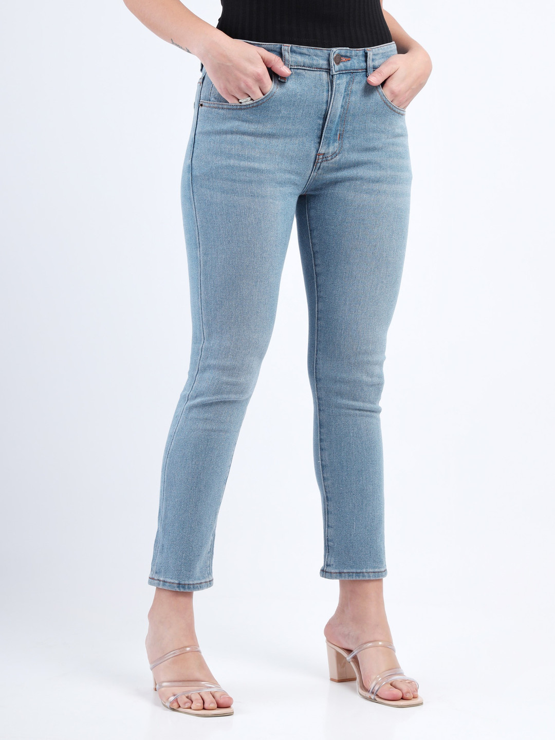 

Noggah Women Skinny Fit Stretchable Jeans, Blue