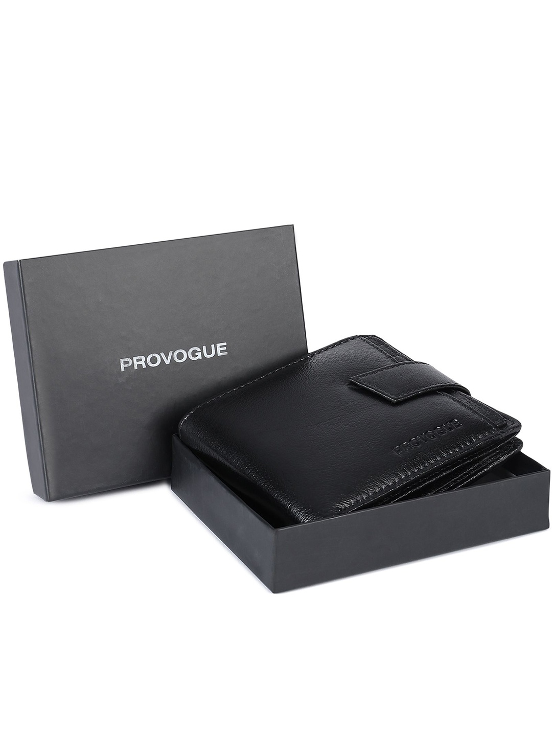 

Provogue Men Leather Two Fold Wallet, Black