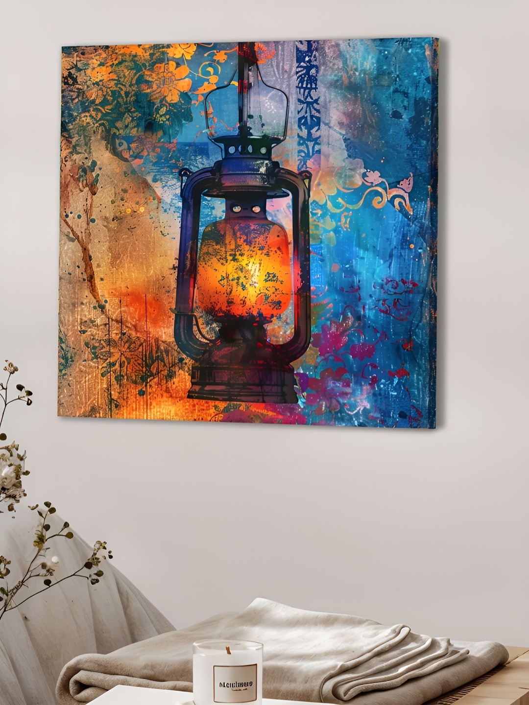 

Myntra Elegant Homes Blue & Orange 1 Piece Canvas Abstract Wall Paintings