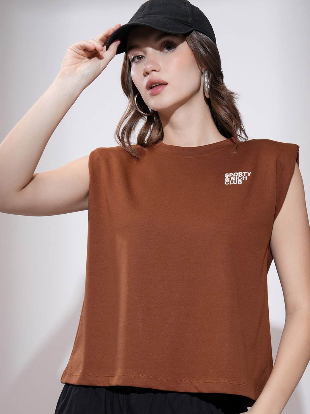 

Street By Tokyo Talkies Print Cotton Top, Brown