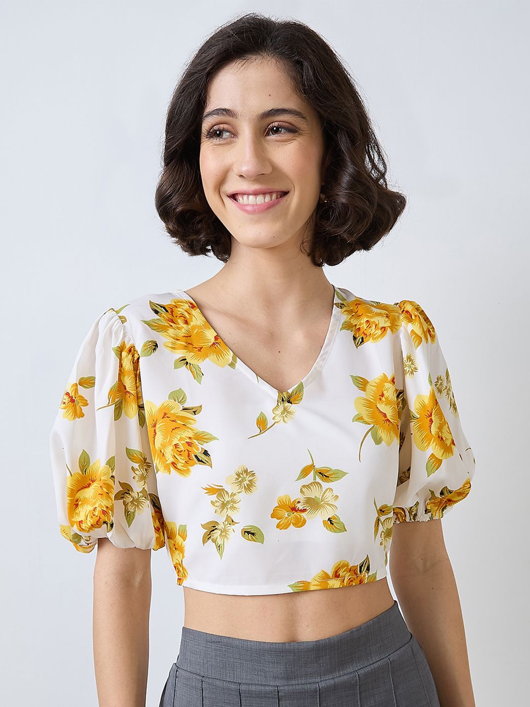 

SZN Floral Print Crop Top, Multi