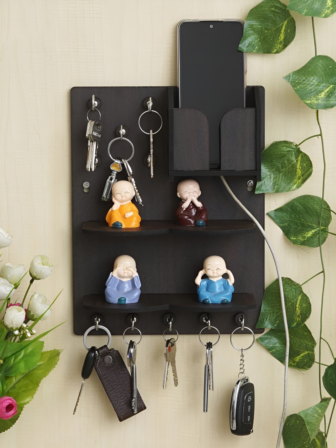 

Webelkart Brown 8 Hooks wooden Key Holder
