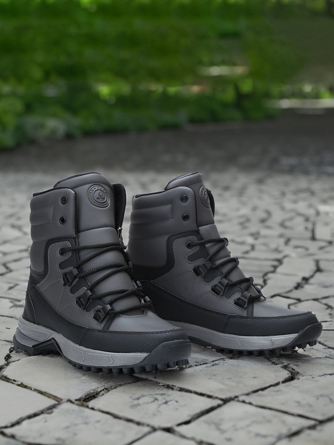 

THNXBRO Men Non Slip Mountain Hiking Boots, Grey