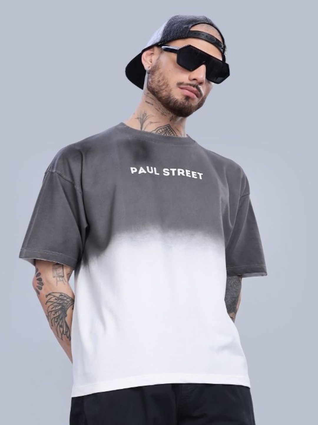 

PAUL STREET Men Colourblocked Bio Finish Boxy T-shirt, Grey