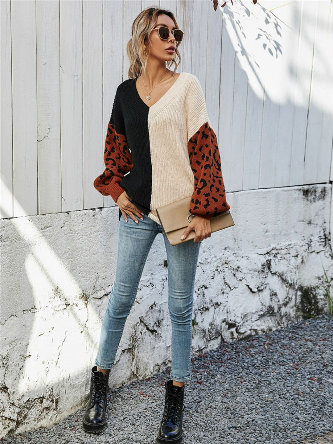 

Oh Rare Women Colourblocked Pullover, Beige