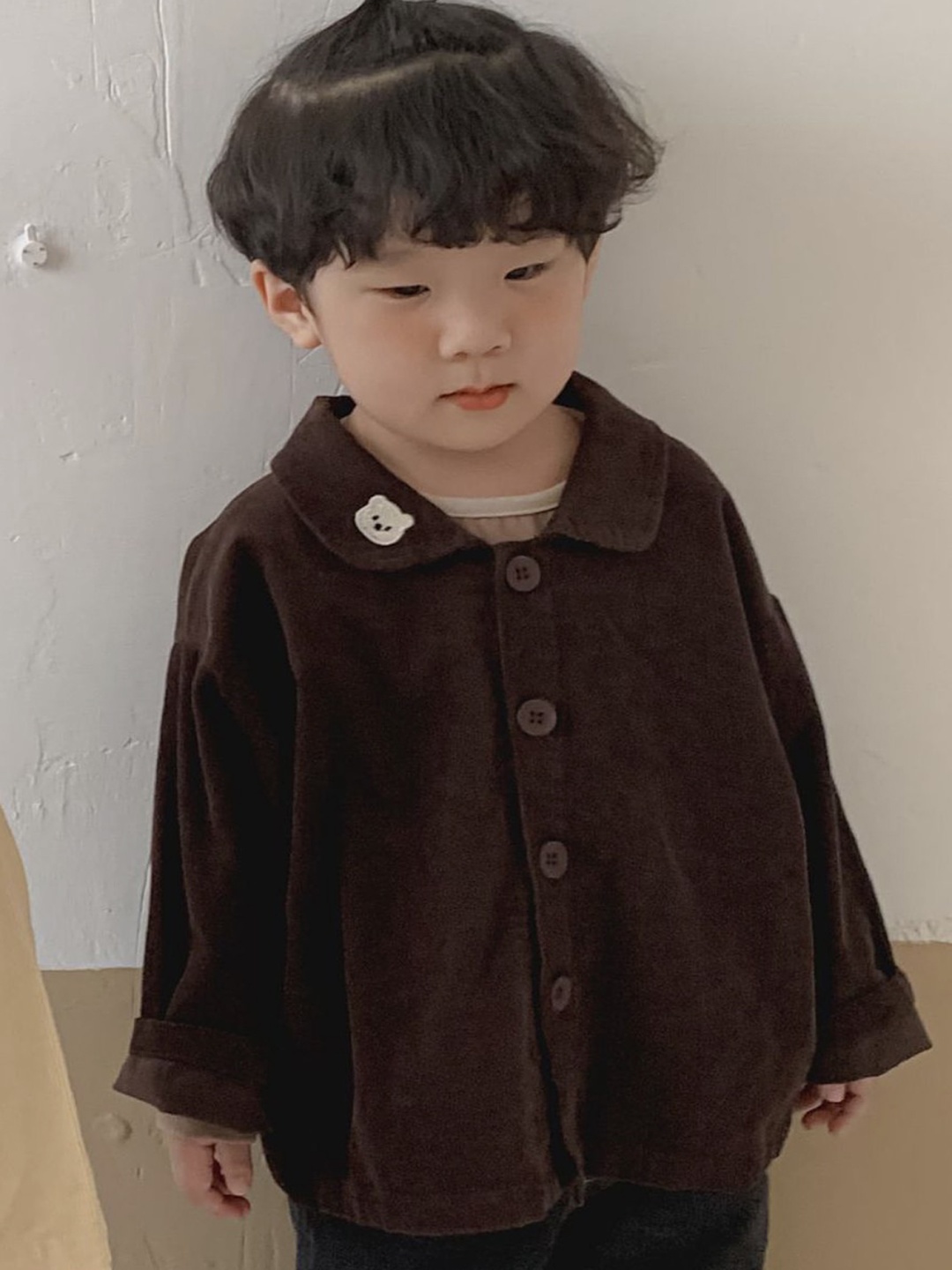 

LULU & SKY Unisex Kids Colourblocked without Longline Tailored Jacket, Coffee brown