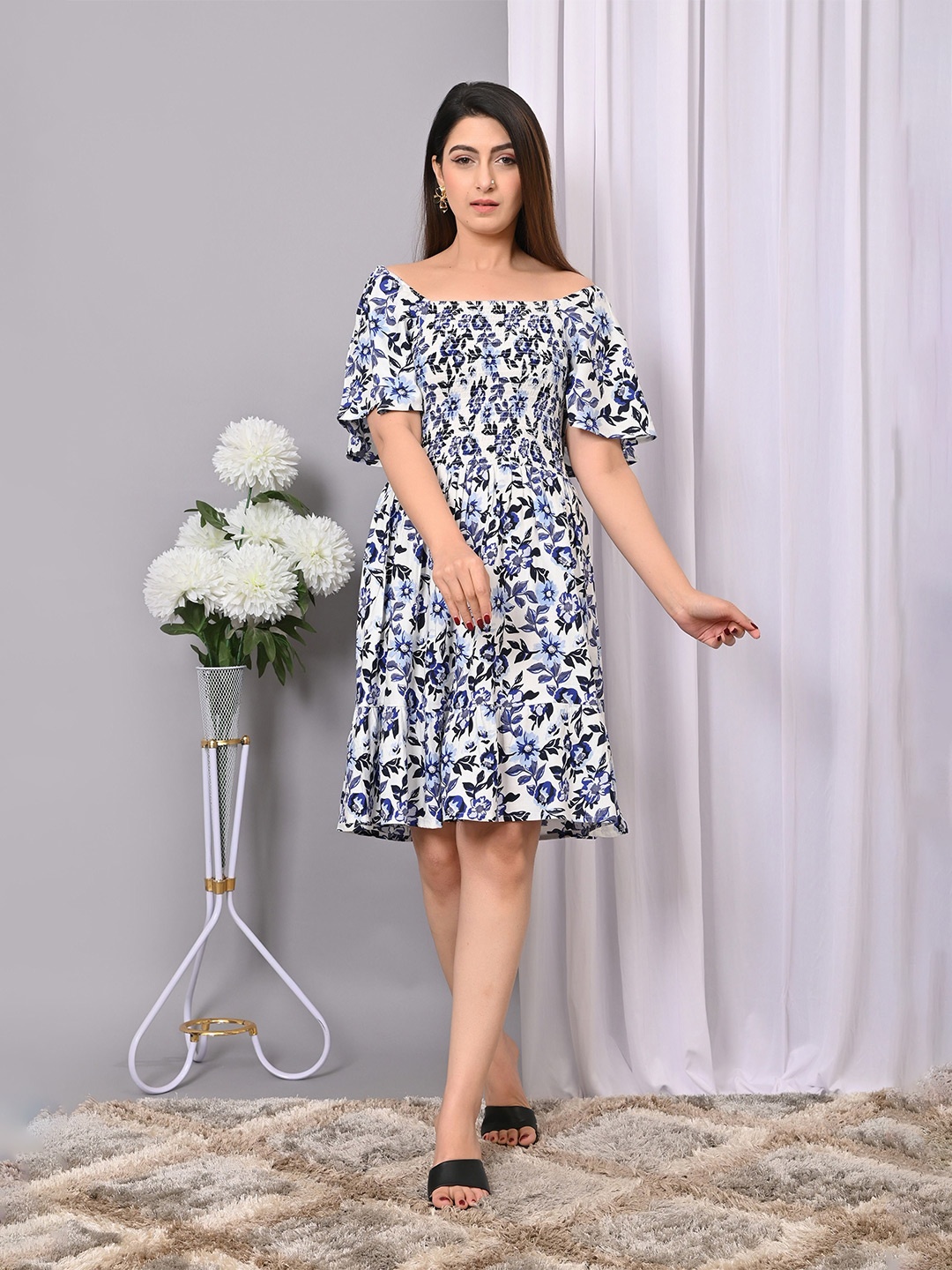 

VYMO Print Fit & Flare Dress, Multi