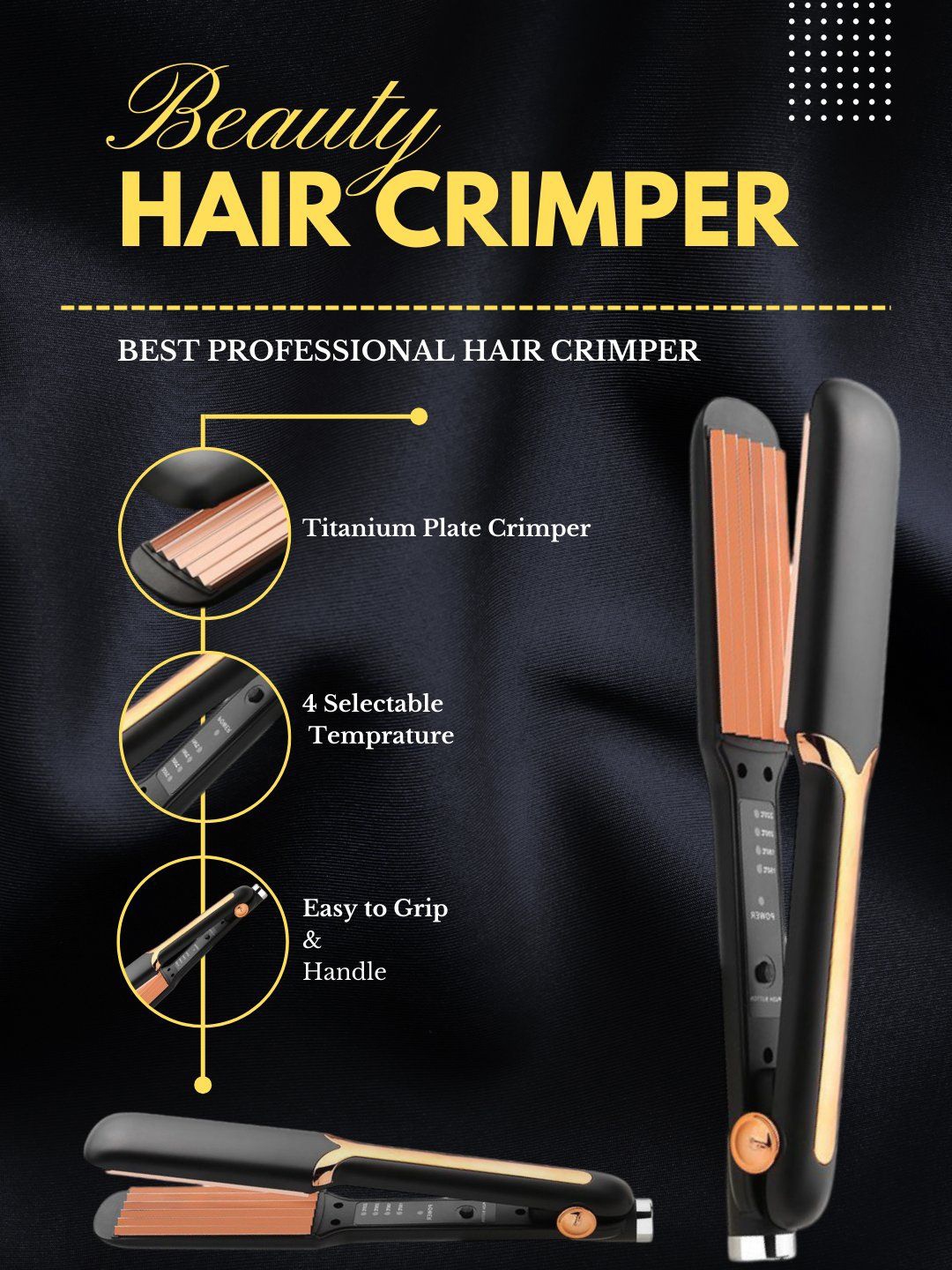 

vng Professional Hair Crimper, Black