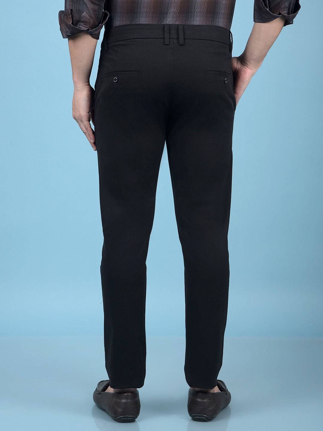 

Crimsoune Club Men Smart Slim Fit Chinos Trousers, Black