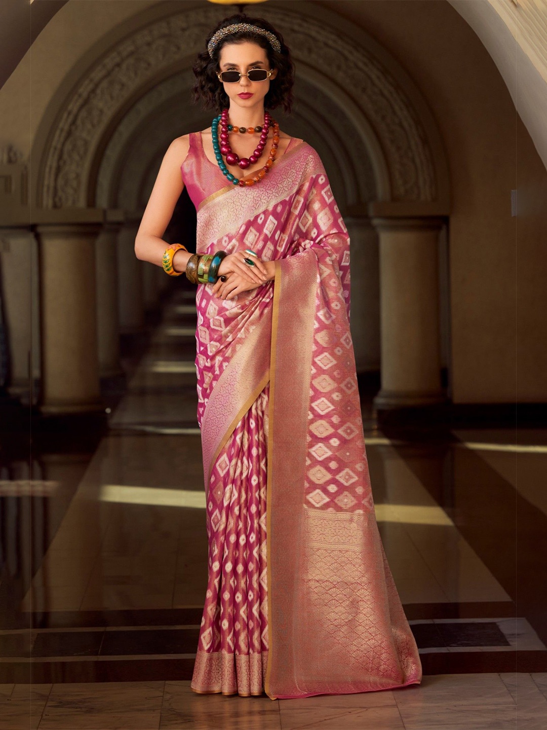 

MySilkLove Beauty Pink Tissue Silk Saree