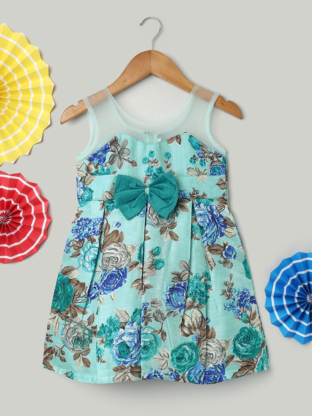

BownBee Floral Print A-Line Midi Dress, Blue