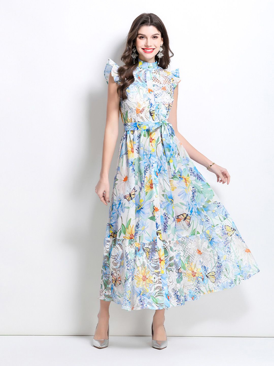 

JC Collection Floral Print Maxi Dress, Blue