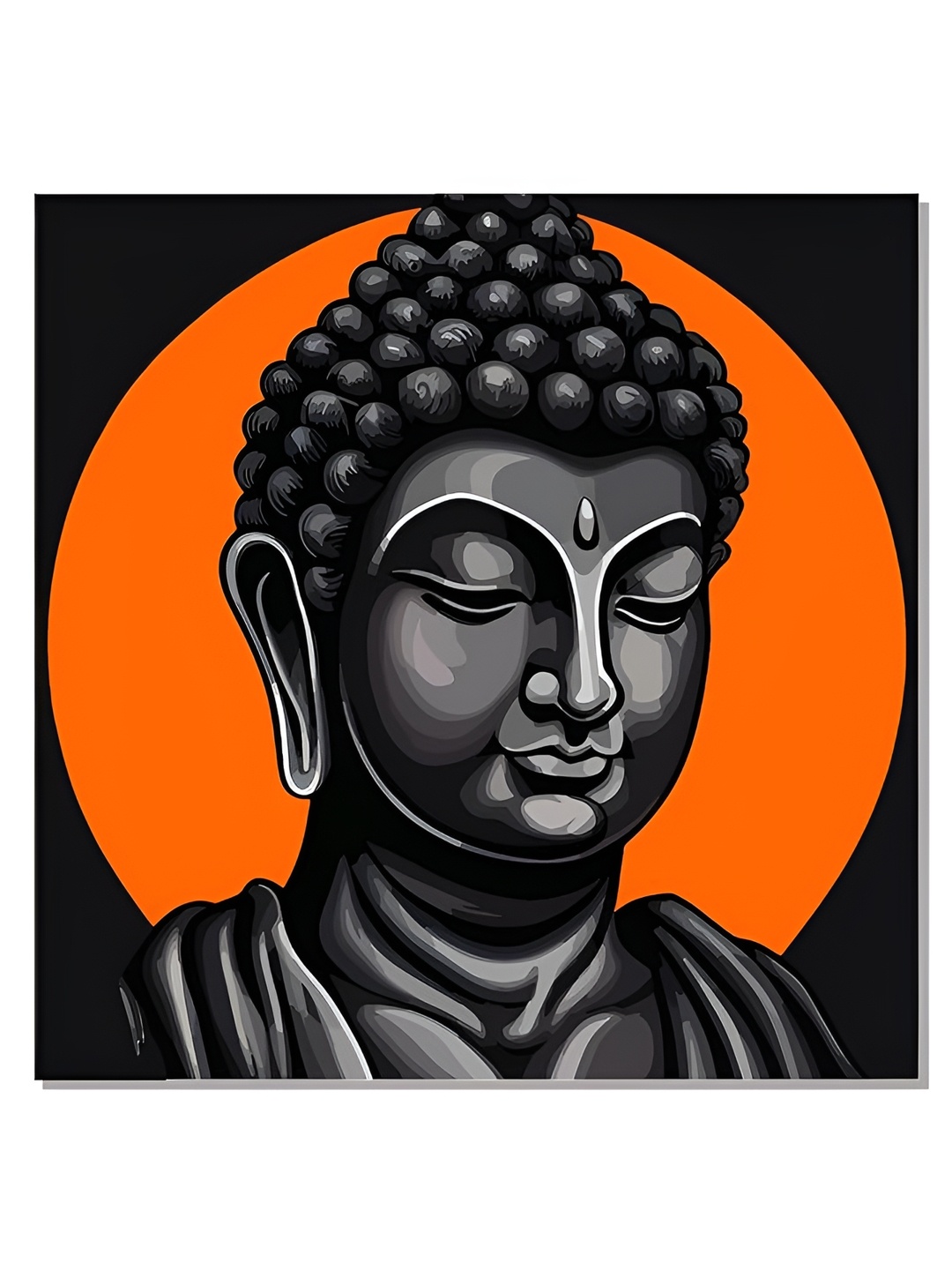 

Indianara Black & Orange 1 Piece Wood Religious Wall Paintings
