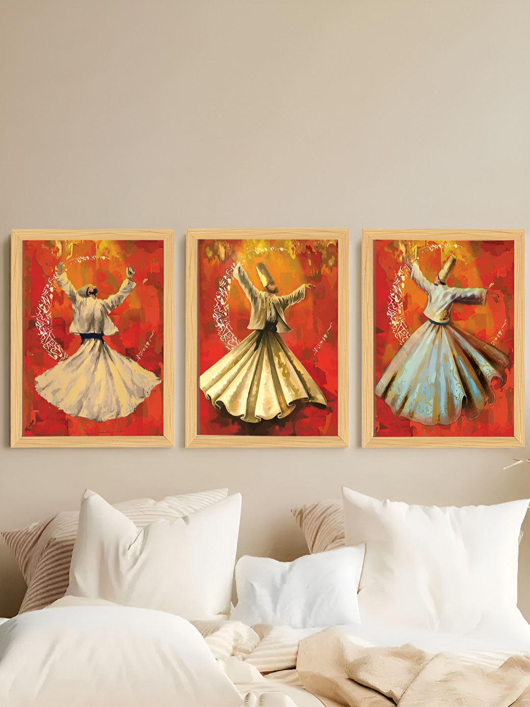 

Myntra Elegant Homes Red & Blue 3 Piece Synthetic Wood Religious Wall Paintings