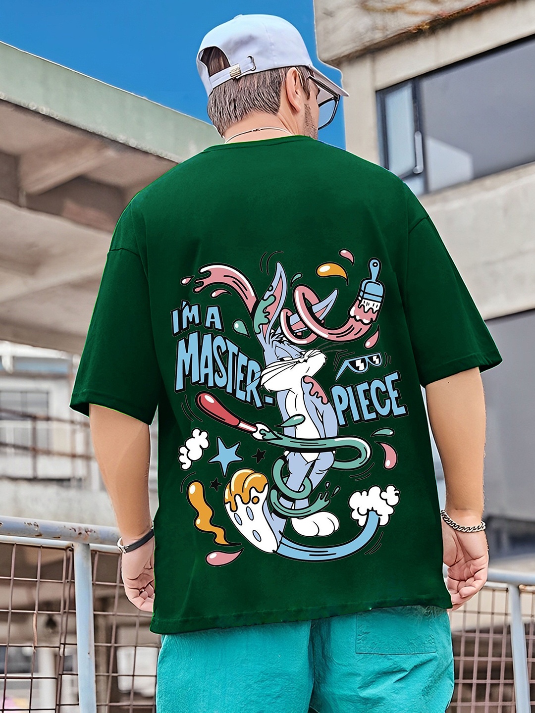 

Kushi Flyer Men Printed Applique T-shirt, Green