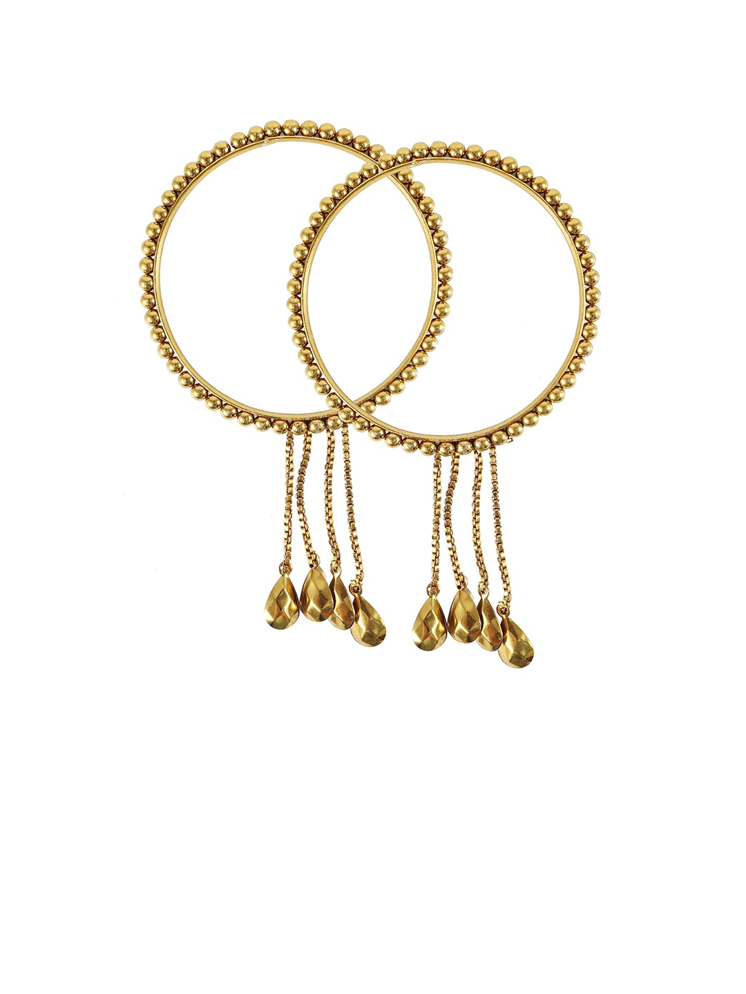 

ZULKA Set Of 4 Metal Latkan Bangles, Gold