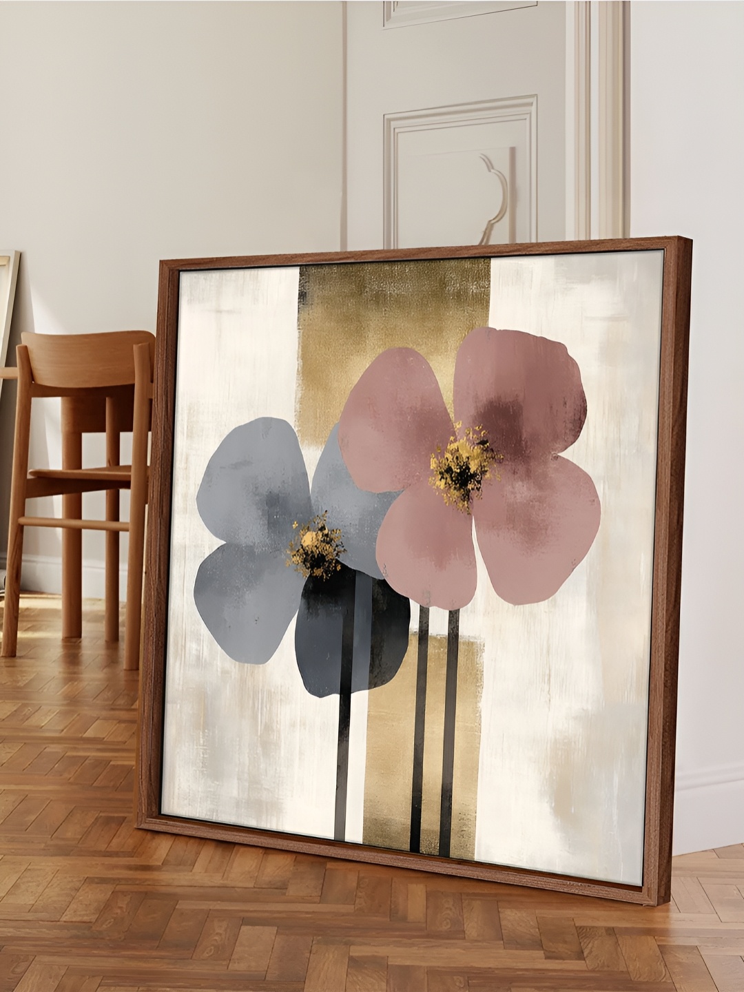 

Myntra Elegant Homes Gold-Toned & Purple Minimalist Floral & Botanical Canvas Wall Art