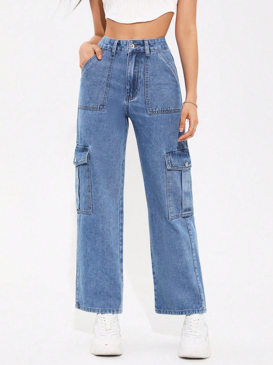 

NUCOUTHS Women Comfort High-Rise Stretchable Jeans, Blue