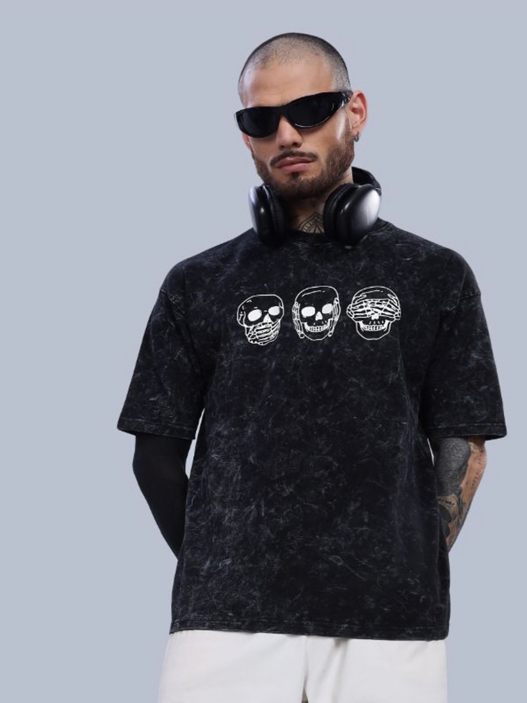 

PAUL STREET Men Dyed Bio Finish Boxy T-shirt, Black