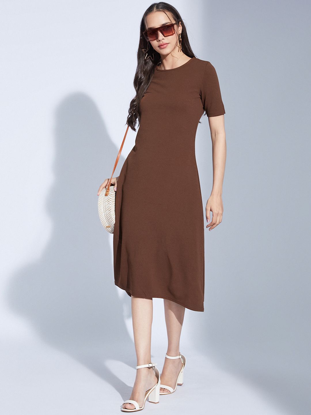 

Selvia Dyed A-Line Midi Dress, Brown