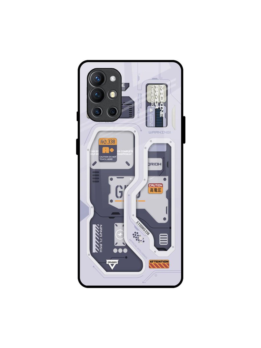 

QRIOH Geometric Printed OnePlus 9R Back Case Mobile Accessories, White