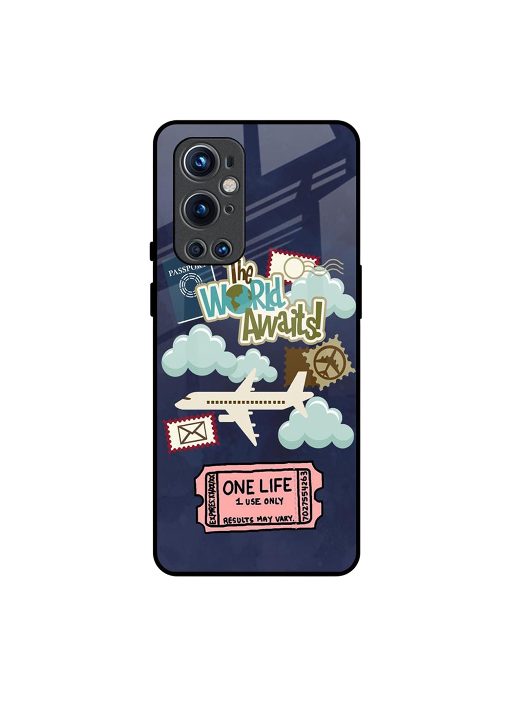 

QRIOH Floral Printed OnePlus 9 pro Back Case Mobile Accessories, Blue