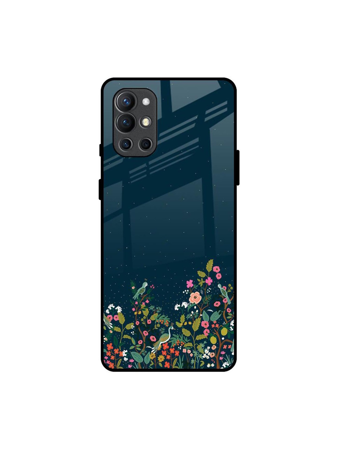 

QRIOH Floral Printed OnePlus 9R Back Case Mobile Accessories, Green