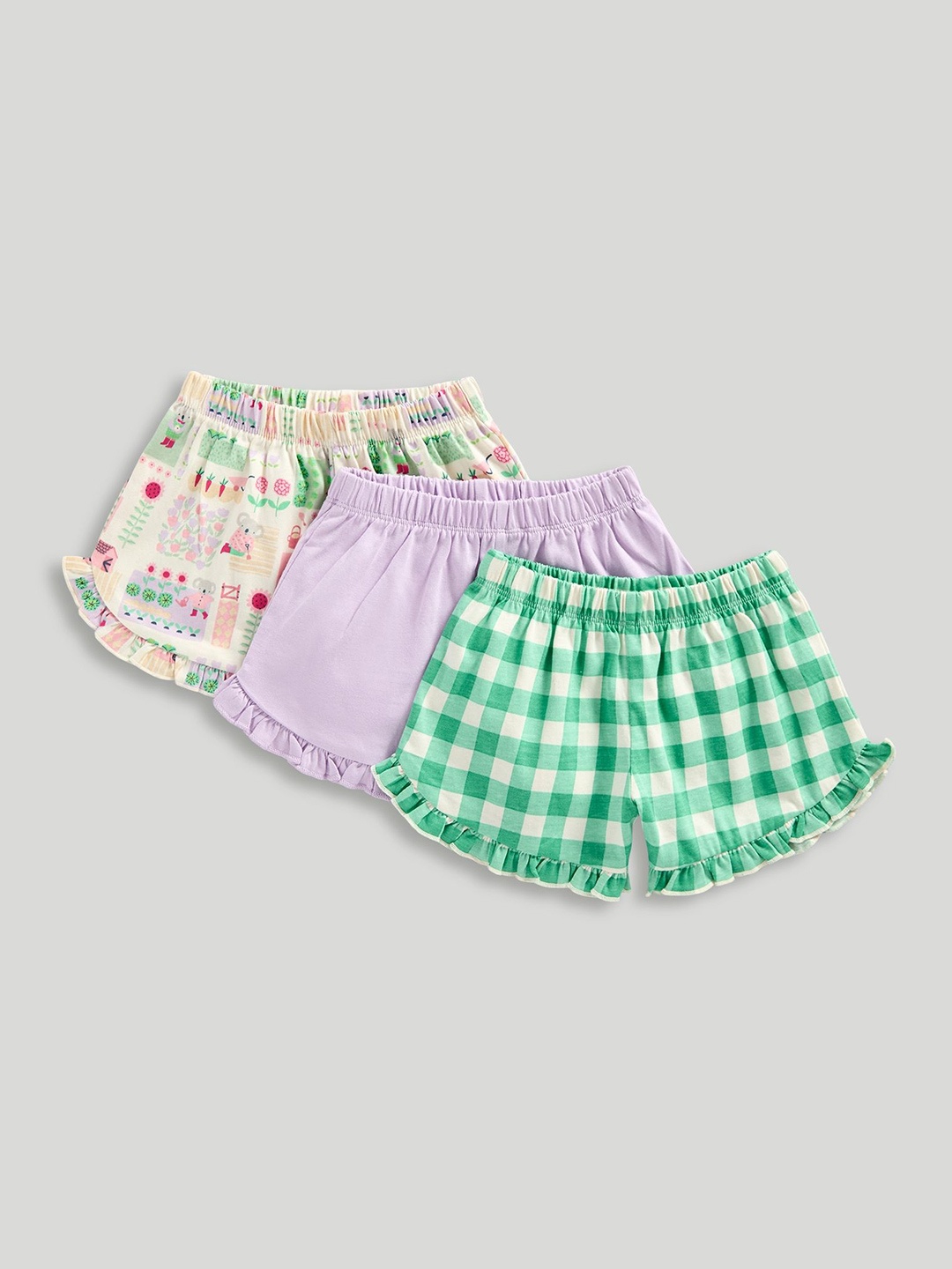 

mothercare Girls Striped Technology Shorts, Purple