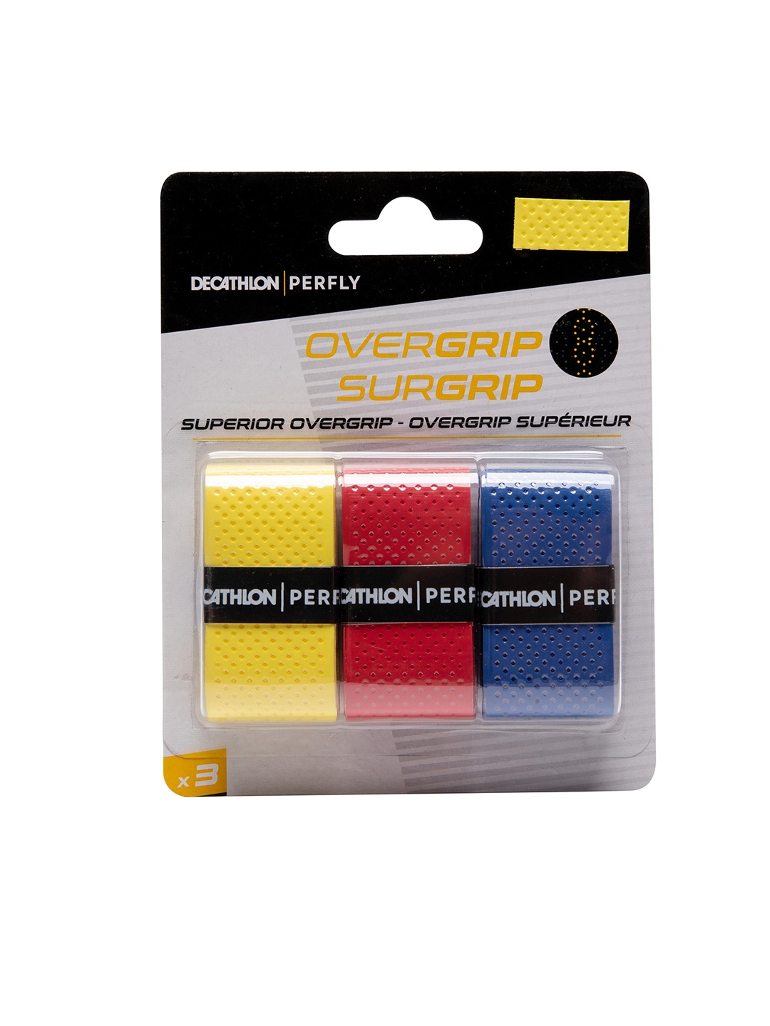 

PERFLY By Decathlon 3Pc Badminton Superior Overgrip, Multi