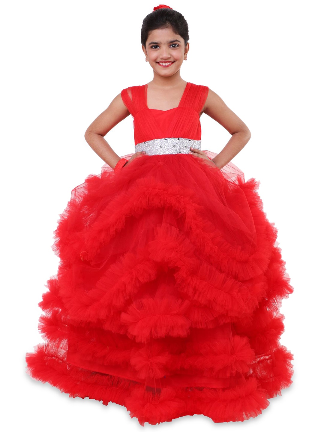 

Wow Princess Net A-Line Maxi Dress, Red