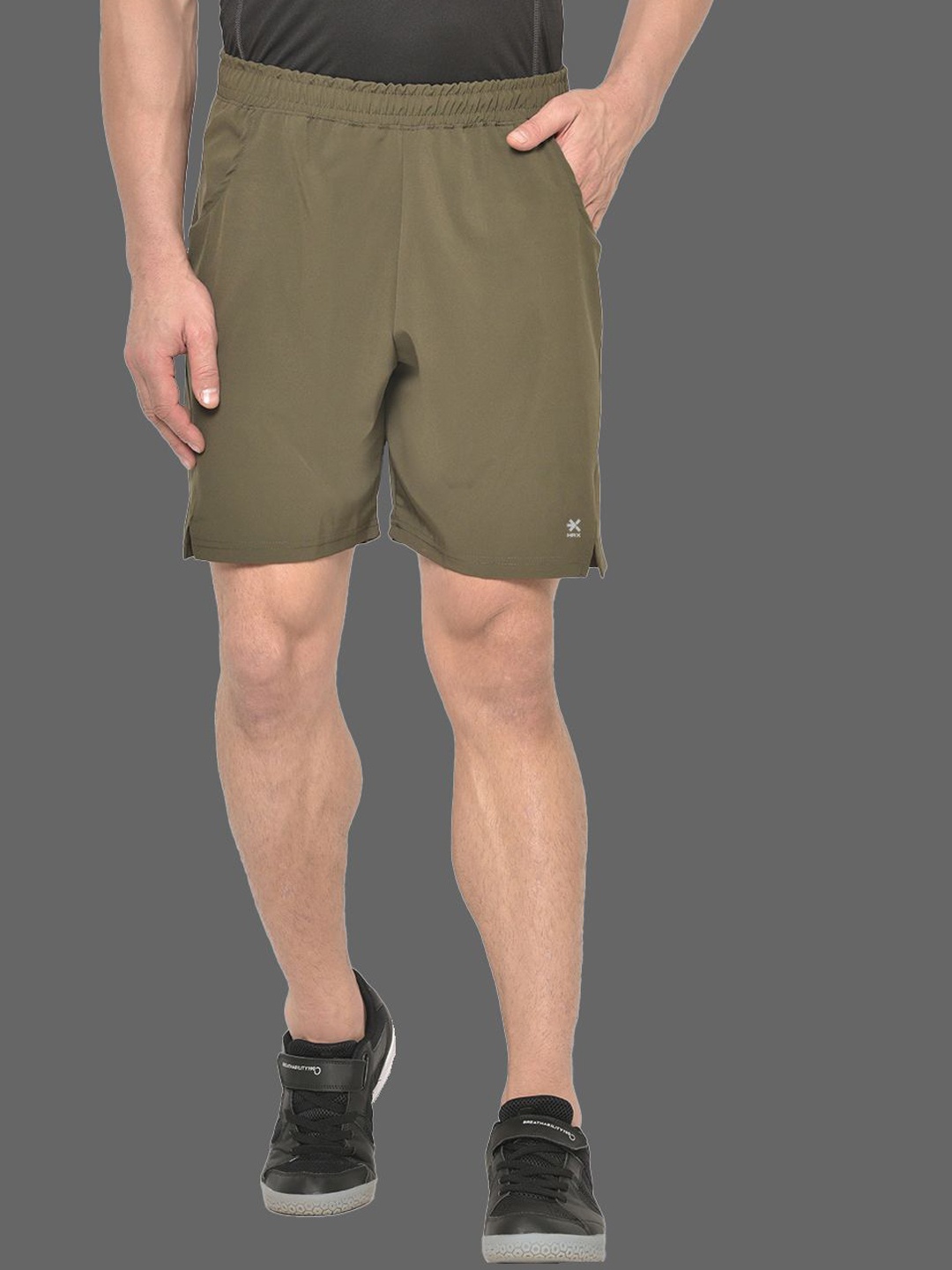 

HRX by Hrithik Roshan Men Solid Regular Fit Sports Shorts, Olive